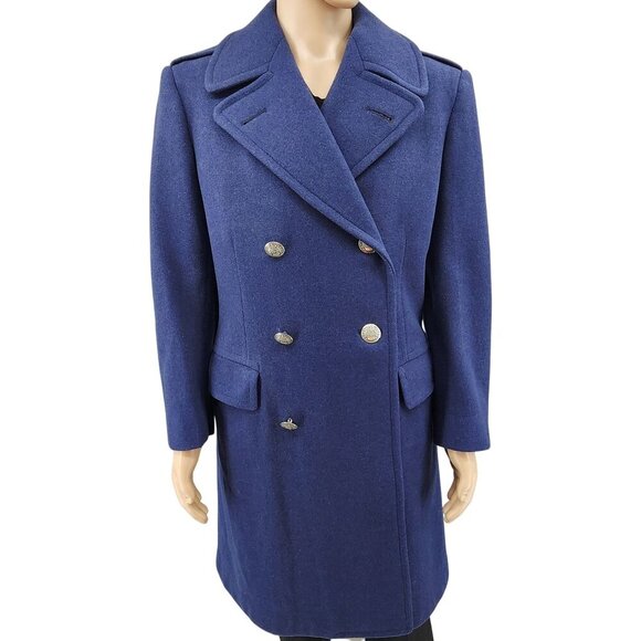 Vintage Landis Clothes Inc. Mens Wool Double-Breasted Military Style Overcoat 37 - Picture 2 of 10